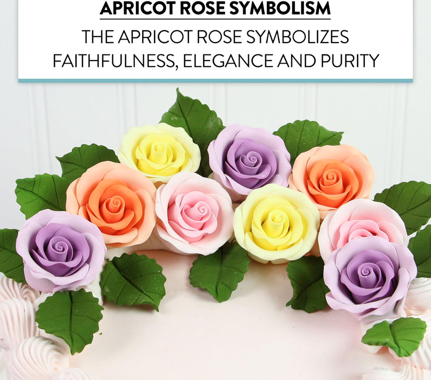 Premium Roses for Decorating Cakes and Cupcakes, by Global Sugar Art, Medium, Lavender Pink Yellow Peach