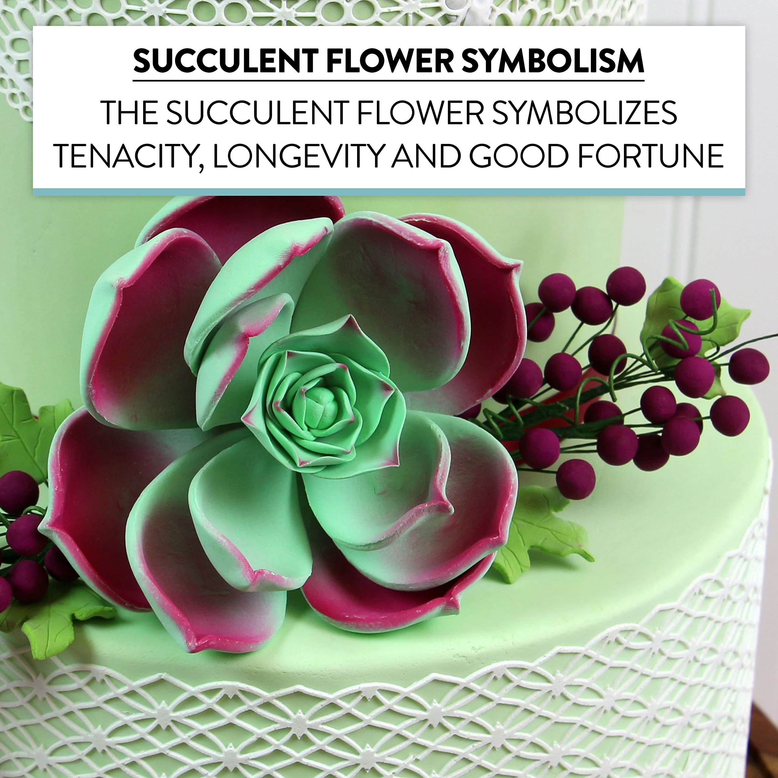 Global Sugar Art Succulent Taurus Large Sugar Cake Flowers with Wire, 1 Count by Chef Alan Tetreault