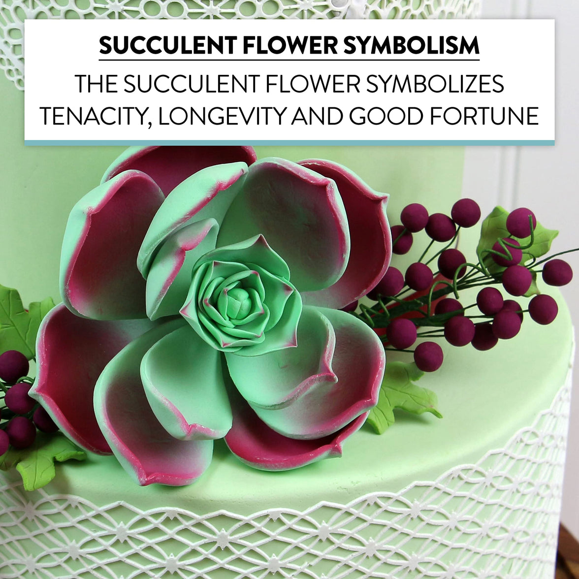 Global Sugar Art Succulent Taurus Large Sugar Cake Flowers with Wire, 1 Count by Chef Alan Tetreault