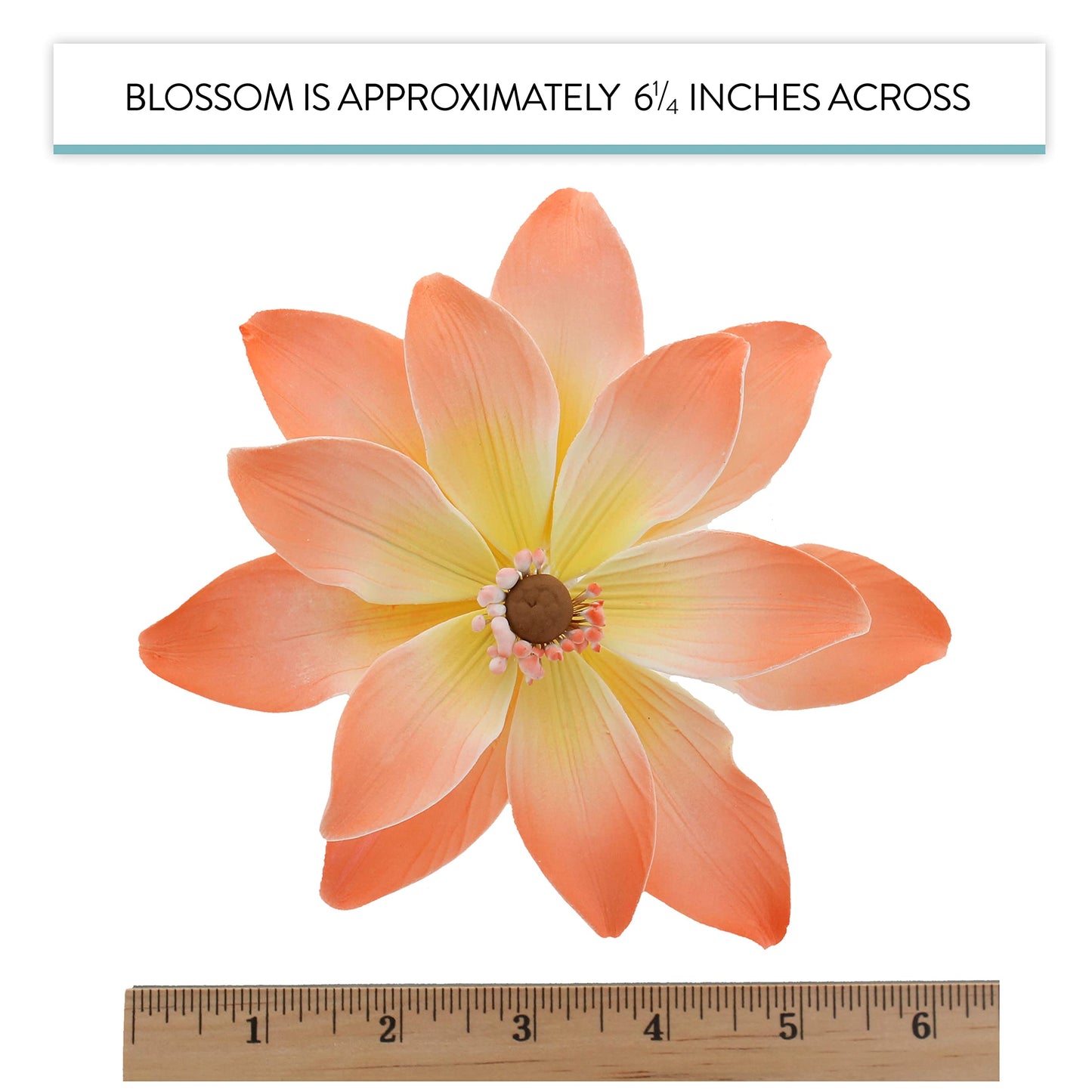 Peach Tranquil Water Flowers, 3 Count