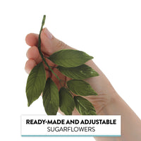 Dark Green Leaf  Spray  Cake Decoration by Chef Alan Tetreault, Global Sugar Art, 4 Count