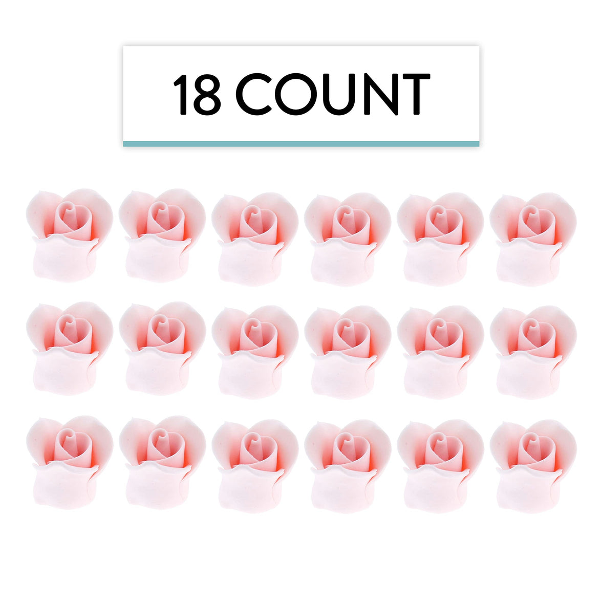 Tiny Rose Sugar Flowers, Edible Cupcake Toppers, Extra Small, by Global Sugar Art, Pink