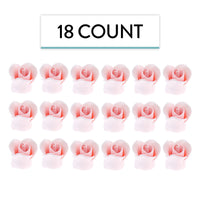 Tiny Rose Sugar Flowers, Edible Cupcake Toppers, Extra Small, by Global Sugar Art, Pink