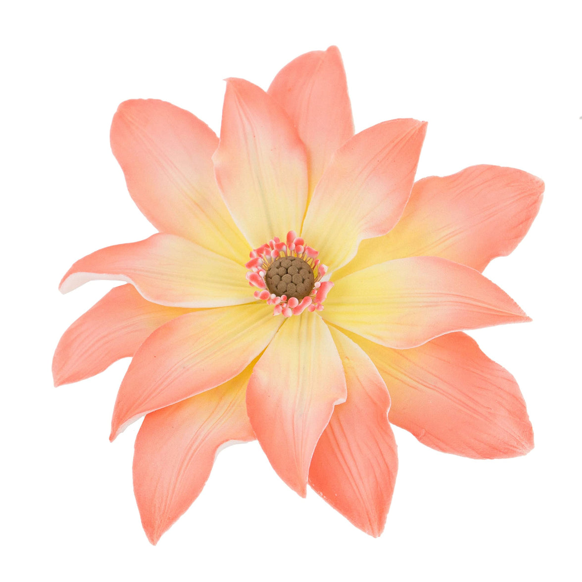 Tranquil Water Flowers, Decorative Sugar Cake Flowers by Global Sugar Art, 3 Count, Peach