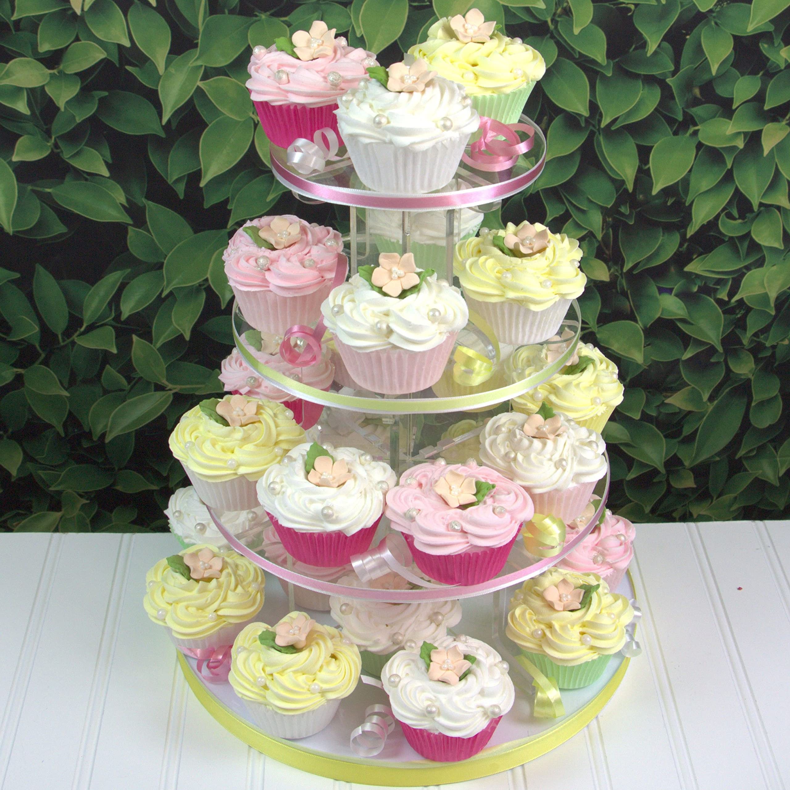 Flower Blossoms with Leaves, Edible Sugar Flowers for Cakes & Cupcakes, by Global Sugar Art, Peach