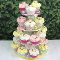 Flower Blossoms with Leaves, Edible Sugar Flowers for Cakes & Cupcakes, by Global Sugar Art, Peach