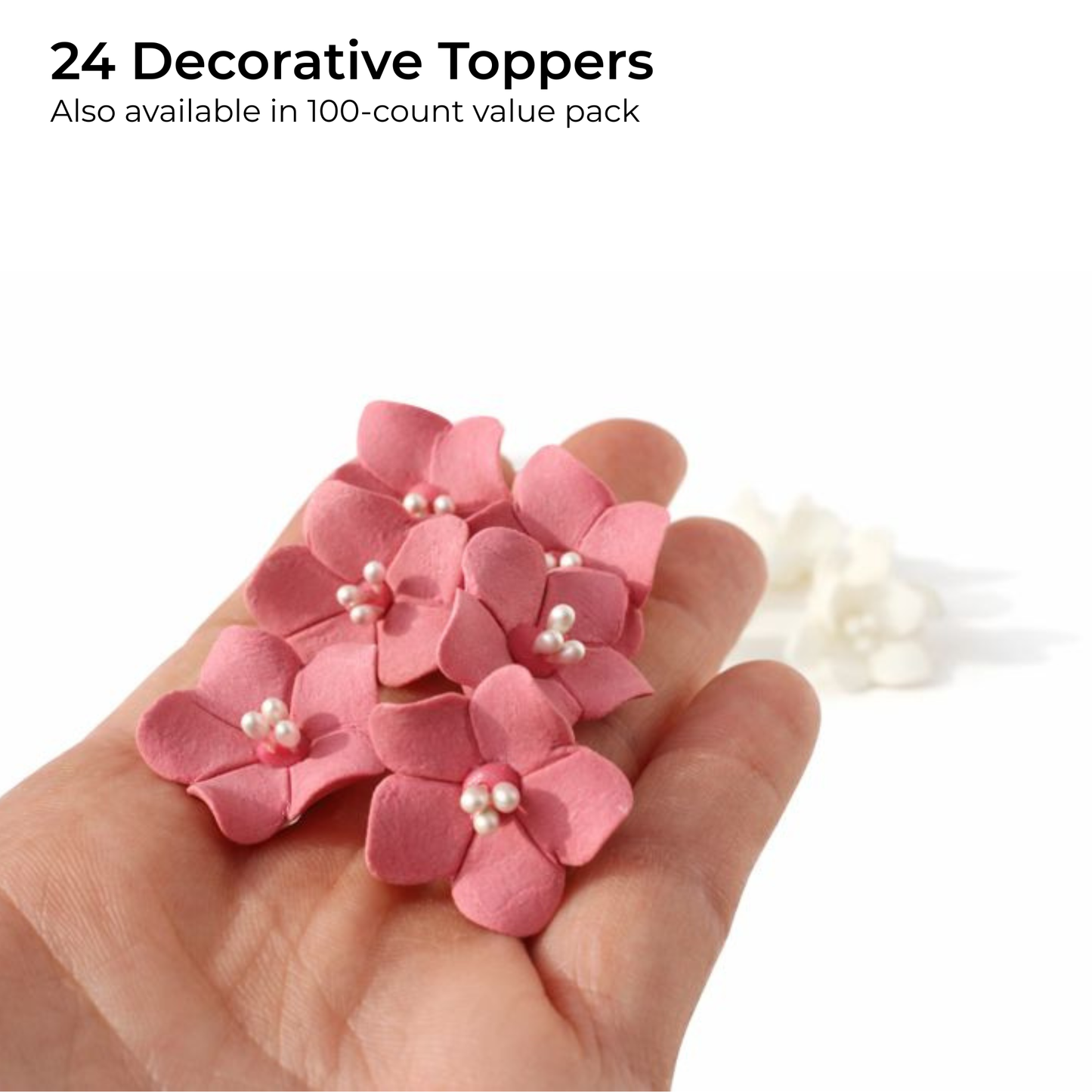 Mini Dusty Rose Blossoms with Pearl Stamens