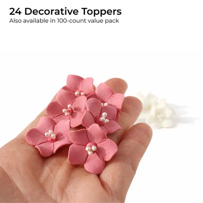 Mini Dusty Rose Blossoms with Pearl Stamens