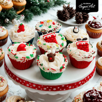 Christmas Cupcake Toppers, Edible Royal Icing Decorations, by Global Sugar Art (Penguin Chimney)