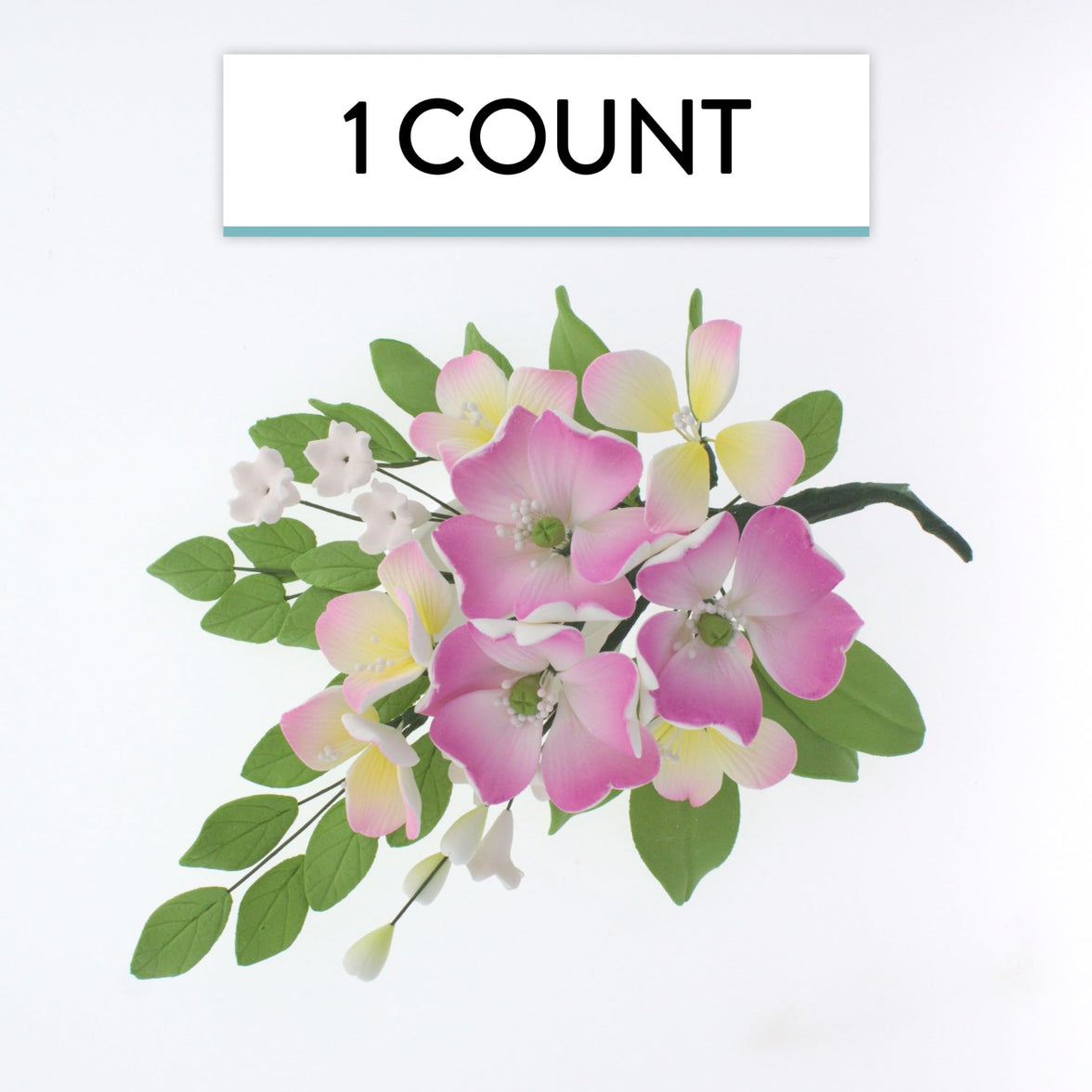 Impatiens Sugar Cake Flower Spray, by Global Sugar Art, Pink, 1 Count