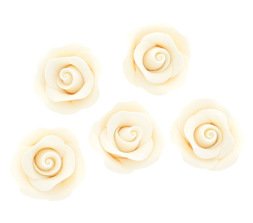Shrub Rose Sugar Flowers for Cakes, by Global Sugar Art, Small, White
