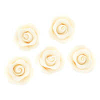 Shrub Rose Sugar Flowers for Cakes, by Global Sugar Art, Small, White