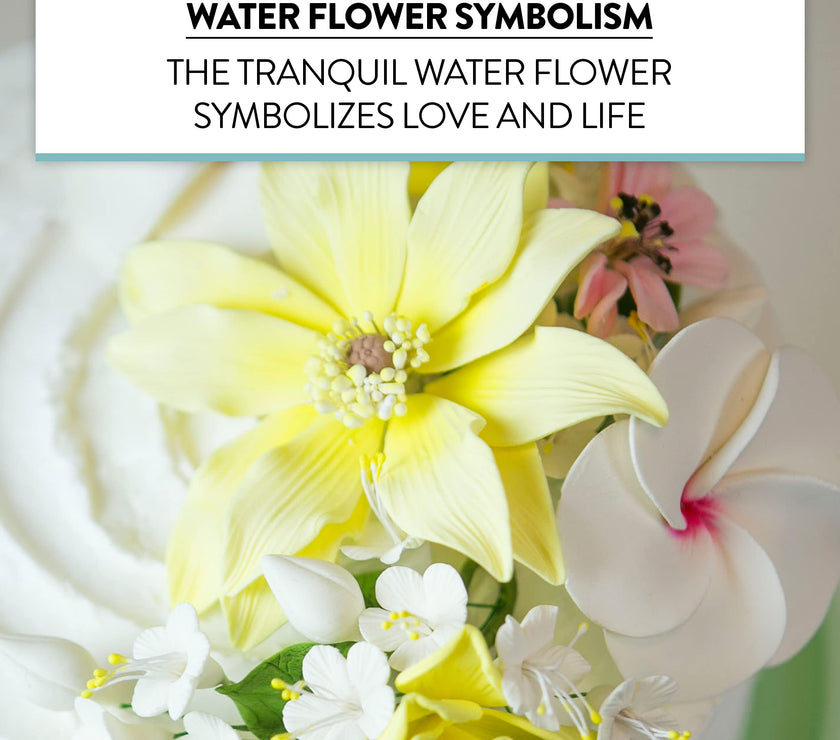 Tranquil Water Flowers, Decorative Sugar Cake Flowers by Global Sugar Art, 3 Count, Yellow