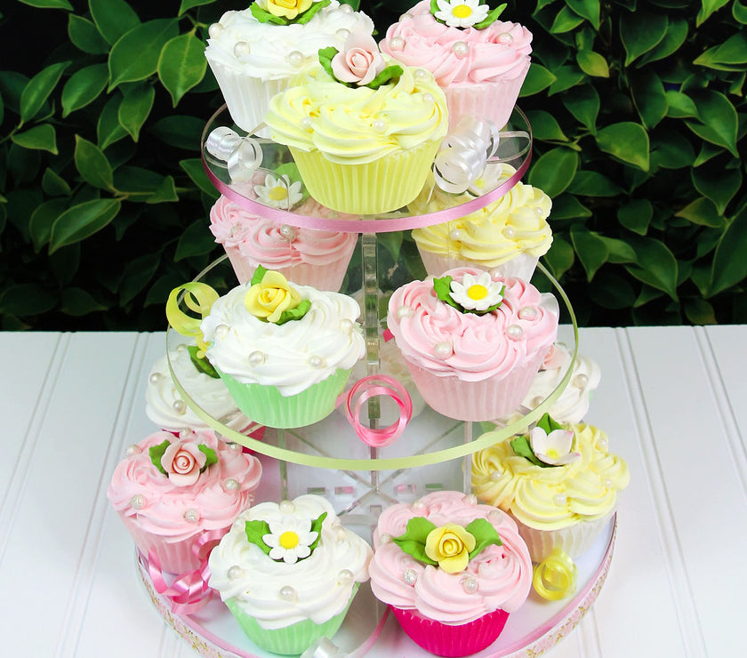 Roses, Blossoms & Leaves Gum Paste Cake Flowers 42 Count Sugar Flowers by Global Sugar Art
