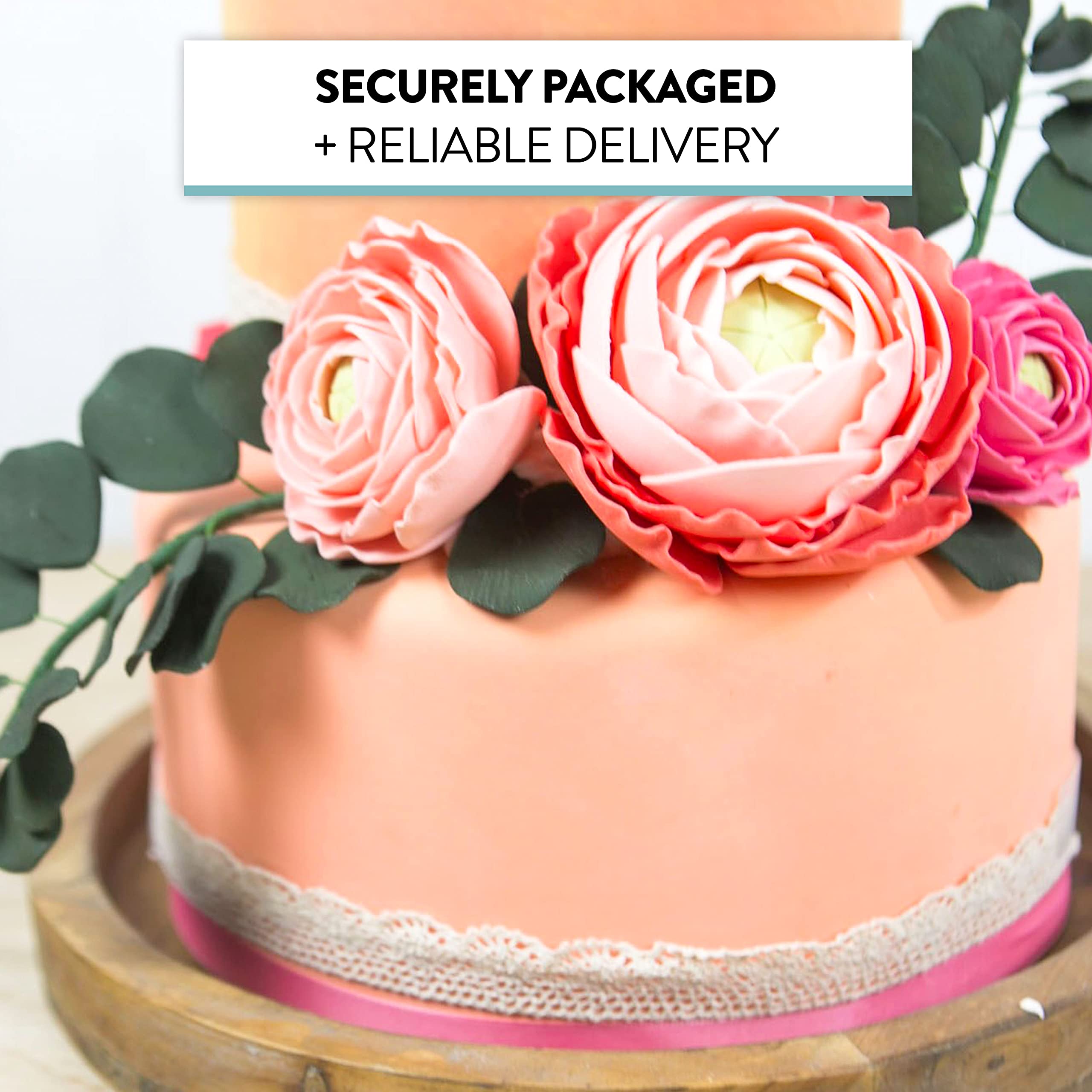 Eucalyptus Sugar Flowers for Cake Decorating, by Global Sugar Art, 5 Count, Green