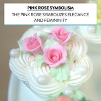 Tiny Rose Sugar Flowers, Edible Cupcake Toppers, Extra Small, by Global Sugar Art, Pink