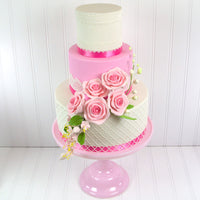 Shrub Rose Sugar Flowers for Cakes, by Global Sugar Art, Large, Pink