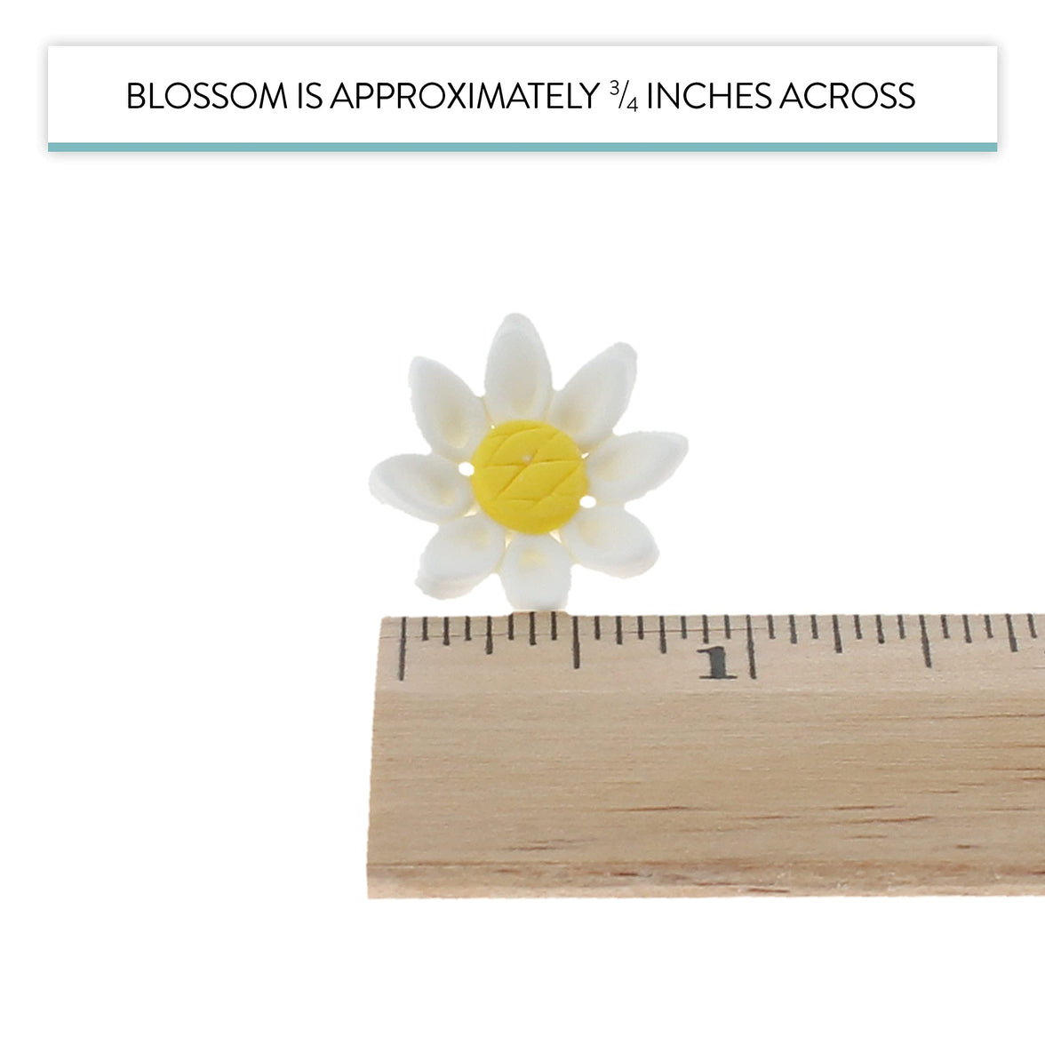 Edible Daisy Cake Decorations, White and Yellow Sugar Flowers, Unwired 3/4 Inch, Daisy Cupcake Toppers, Edible Flowers Cake Decorations by Chef Alan Tetreault, Global Sugar Art