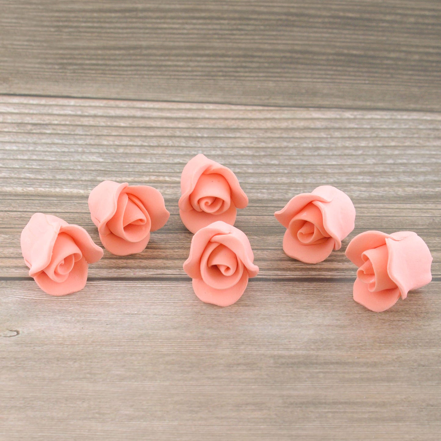 Tiny Peach Rose Toppers, 3/4-Inch