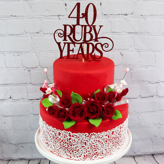 Red Petite Rose Spray with Ribbon, 2 Count