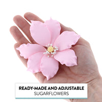 Clematis Gum Paste Sugar Cake Flowers by Global Sugar Art, Pink, 3 Count
