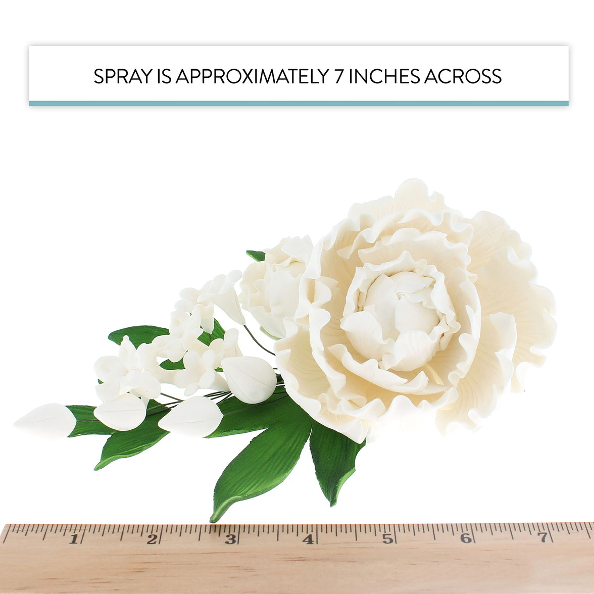 Premium Peony Sprays for Cake Decorating by Global Sugar Art, White Closed