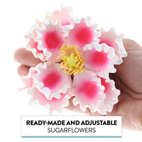 Deluxe Peony Decoration for Cakes, by Global Sugar Art, Pink with White