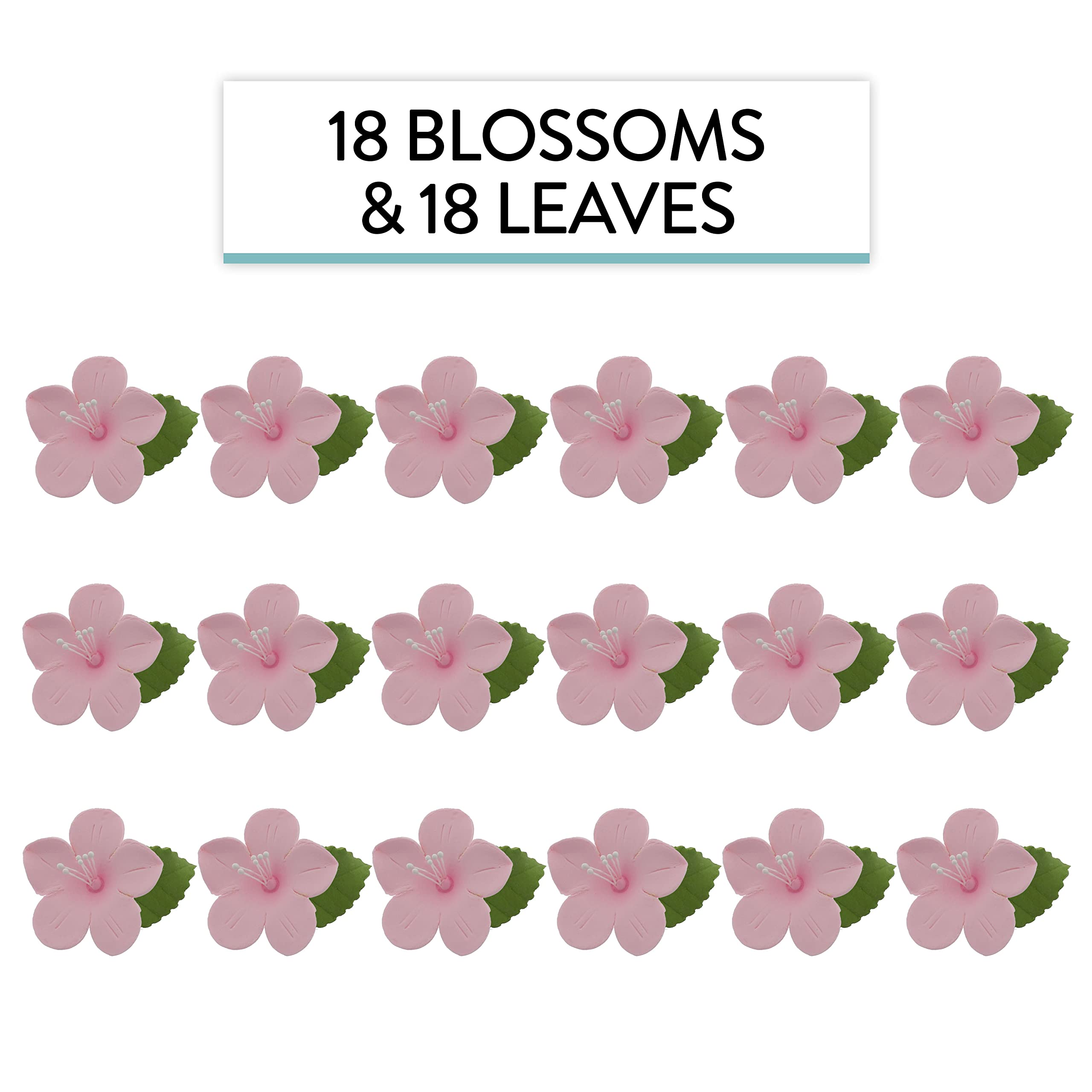 Fruit Blossoms & Leaves Gum Paste Cake Flowers 18 Count Sugar Flowers by Global Sugar Art