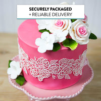 Shrub Rose Sugar Flowers for Cakes, by Global Sugar Art, Large, Pink