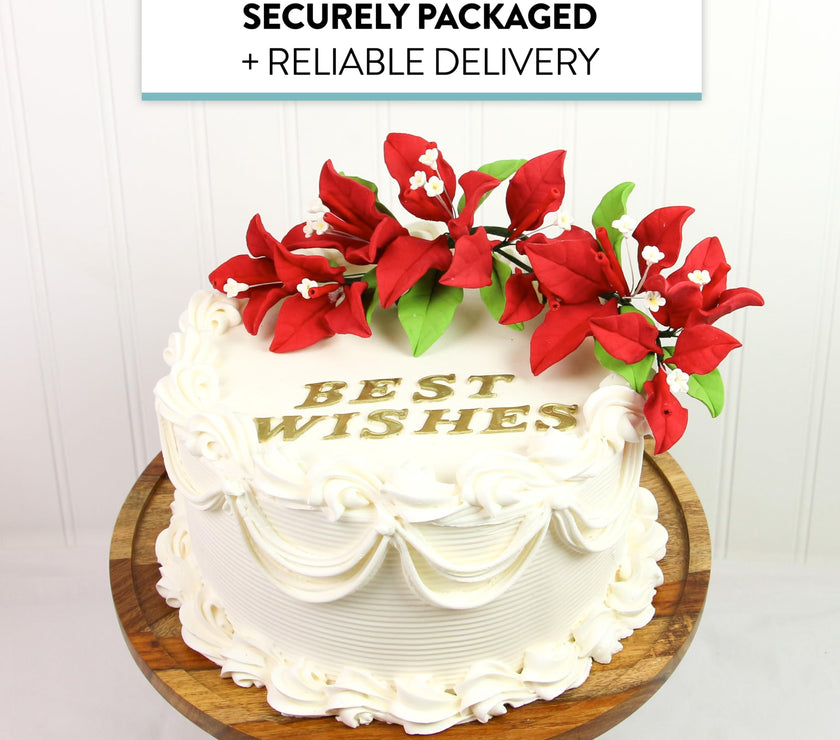 Bougainvillea Sugar Cake Flowers, Tropical Cake Decorations, by Global Sugar Art, Red