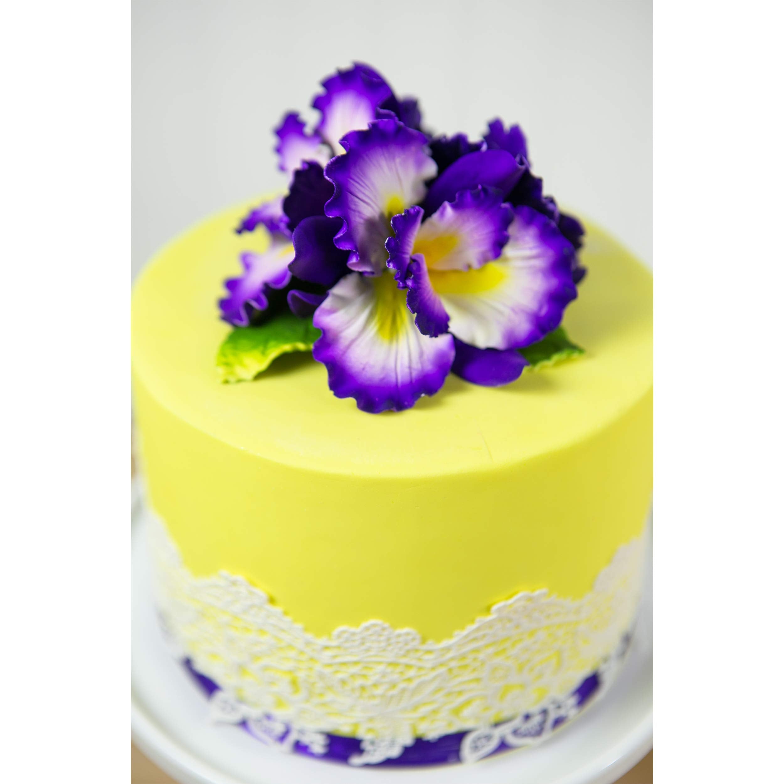 Dutch Iris Sugar Cake Flower, Cake Topper by Global Sugar Art, Purple