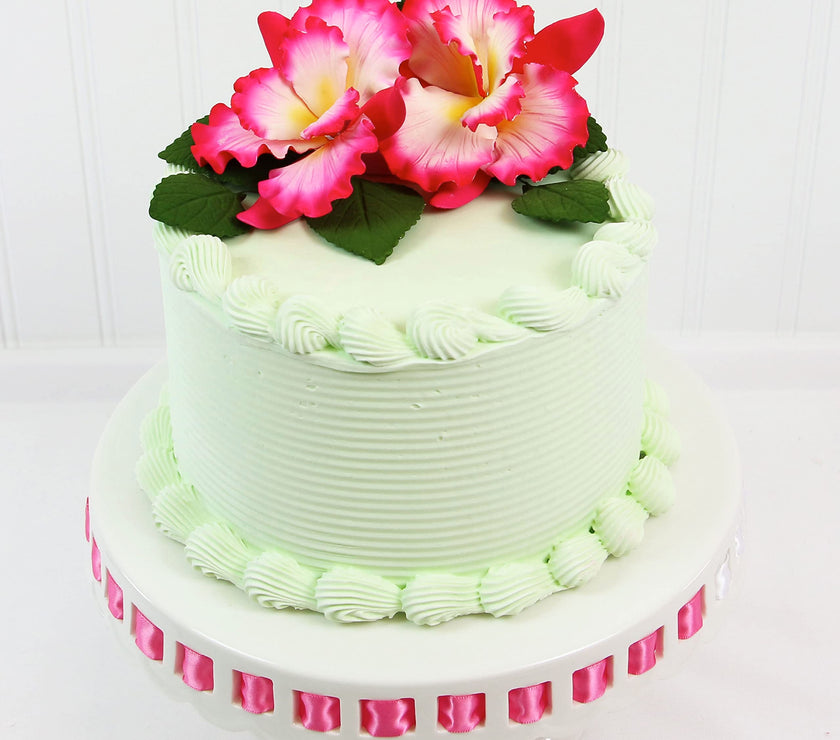 Dutch Iris Sugar Cake Flower, Cake Topper by Global Sugar Art, Pink