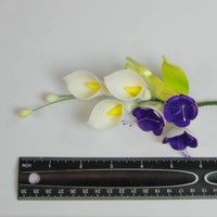 Assorted Sugar Cake Flower Sprays, Pastel Lily & Rose Mix, by Global Sugar Art, 6 Count