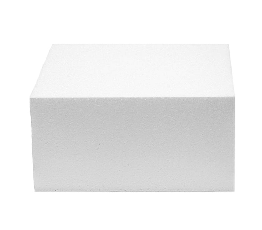8x8 Inch Square Cake Dummy – Styrofoam Fake Cake for Decorating, Display & Practice, by Global Sugar Art