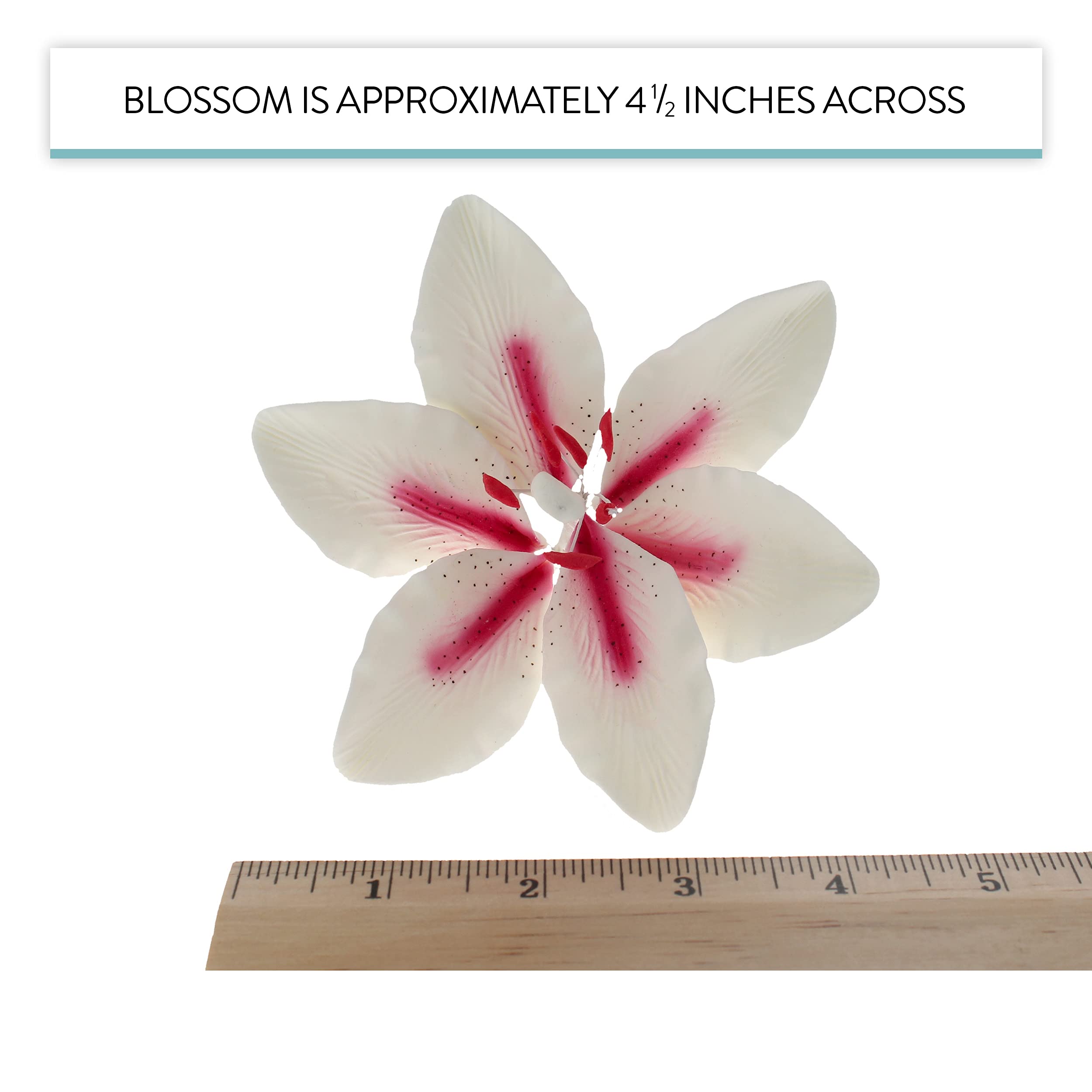 Stargazer Lily Cake Topper, Sugar Flower Lilies by Global Sugar Art, Pink and White, Extra Large, 3 Count