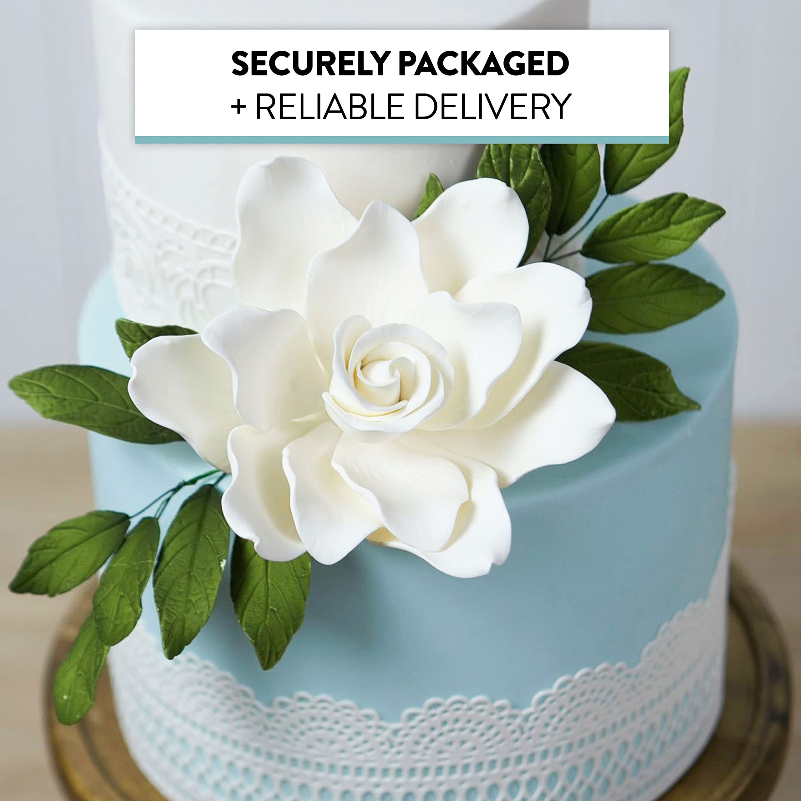 Magnolia Leaf Spray Cake Decoration by Chef Alan Tetreault, Global Sugar Art, 4 Count