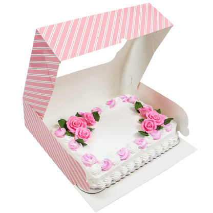 14 x 10 x 4 Inch Premium Quarter Sheet Cake Boxes with Window
