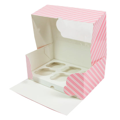 10 x 7 x 4 Inch Cupcake Box Muffin Box with Insert and Window