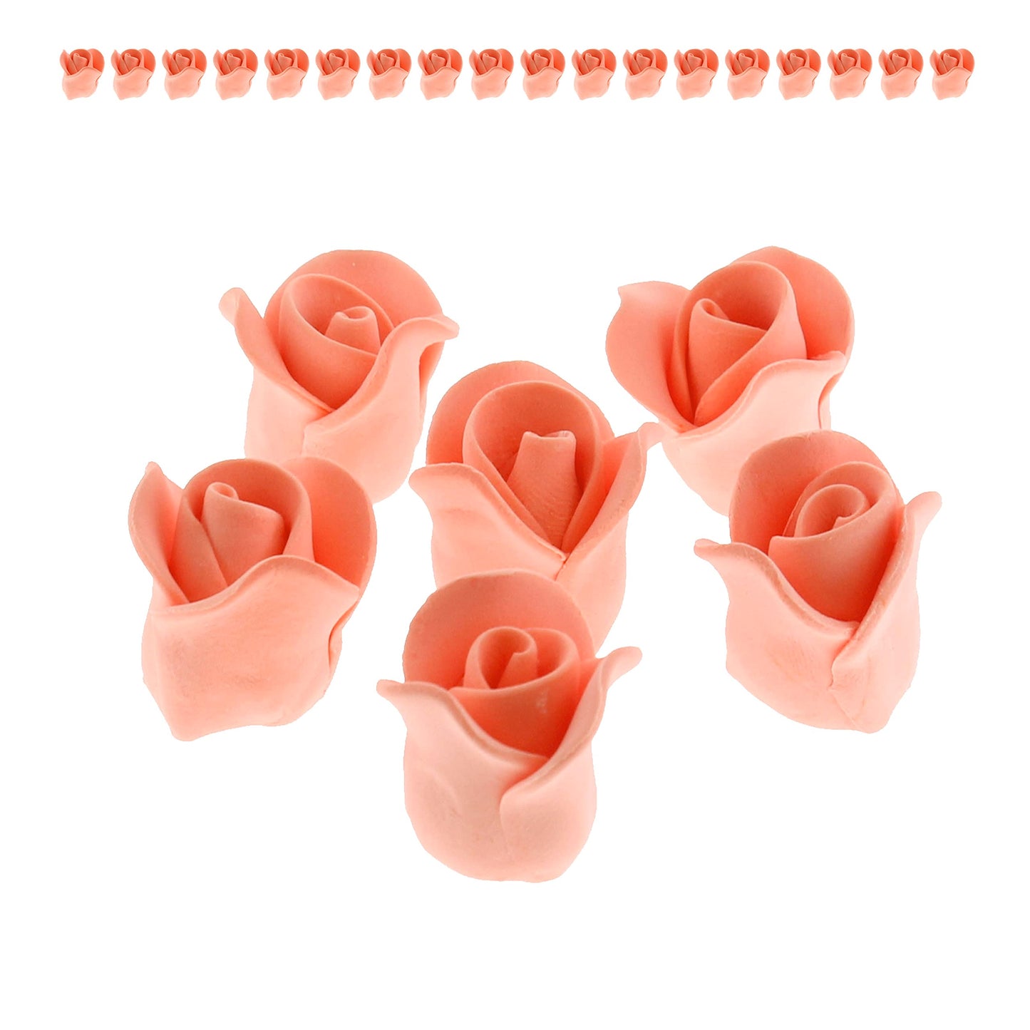 Tiny Peach Rose Toppers, 3/4-Inch