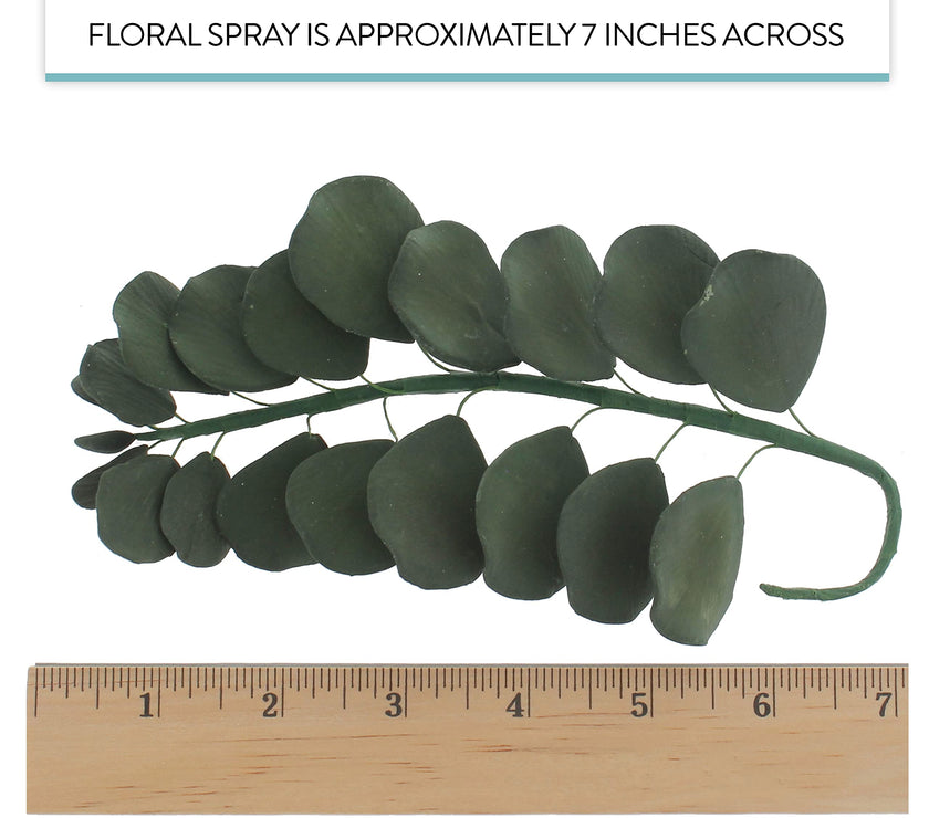 Eucalyptus Sugar Flowers for Cake Decorating, by Global Sugar Art, 5 Count, Green