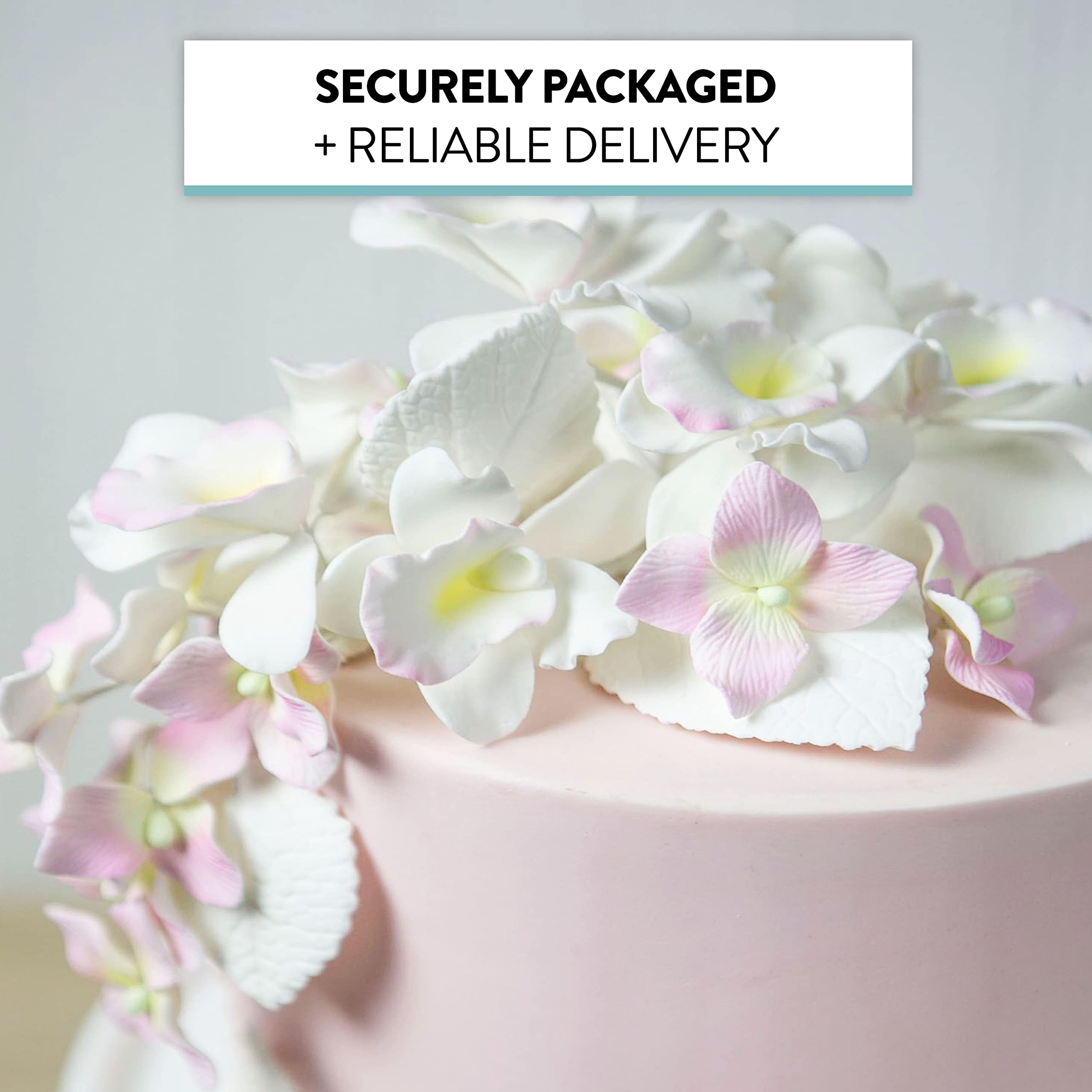 Hydrangea Leaves, Gum Paste Cake Decorations by Global Sugar Art, White, Multiple Sizes