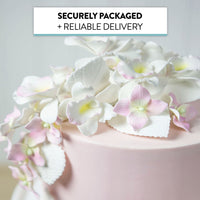 Hydrangea Leaves, Gum Paste Cake Decorations by Global Sugar Art, White, Multiple Sizes