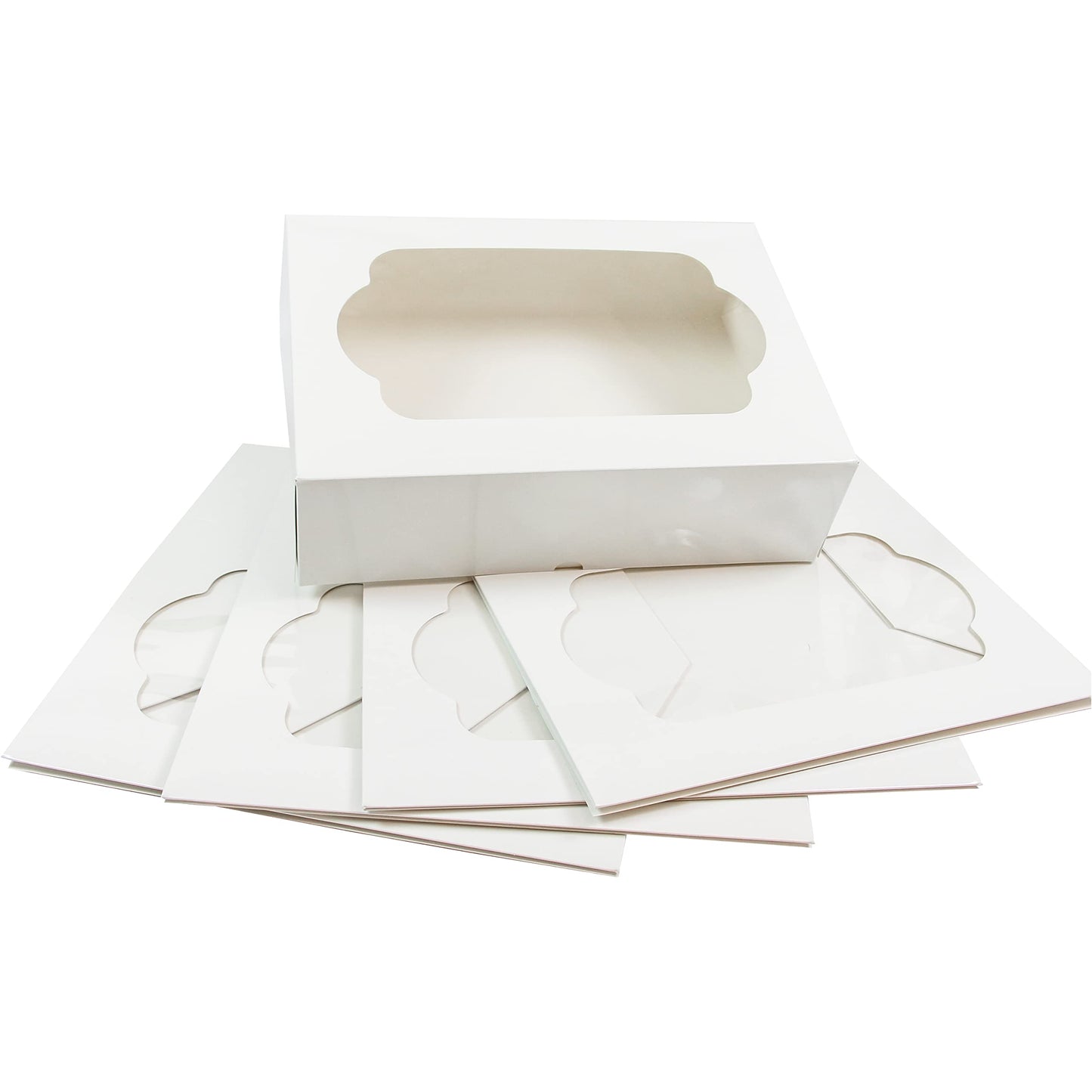 10 x 7 x 4 Inch Cupcake Box Muffin Box with Insert and Window