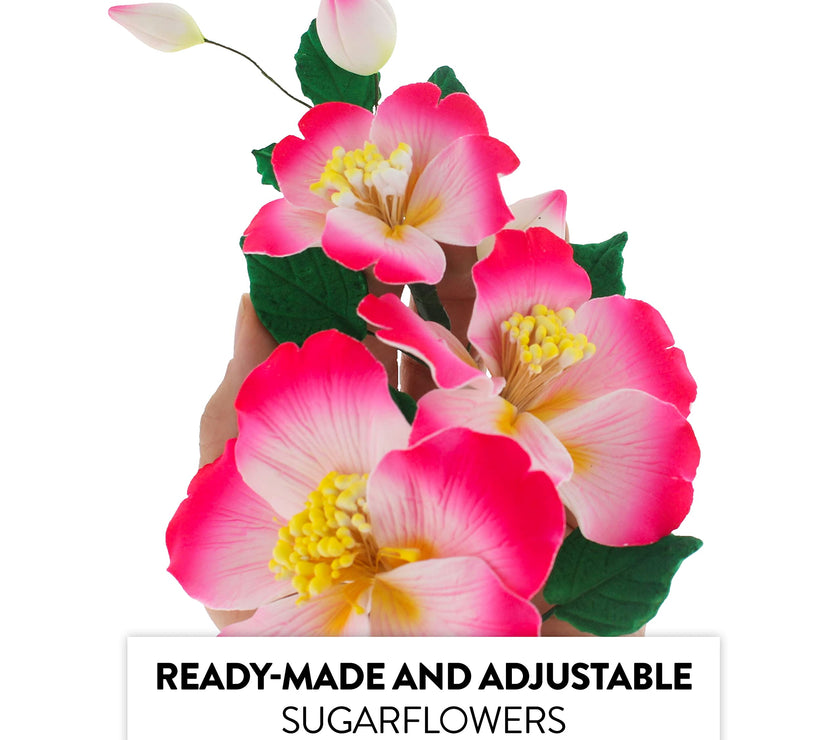 Orchid Sugar Cake Flowers, Camellia Orchid Spray, by Global Sugar Art, Pink