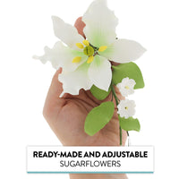 Sugar Lilies, Lily Flower Sprays, Cake Toppers by Global Sugar Art, White Casablanca Easter Lily Spray