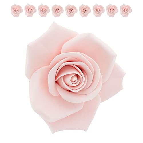 Peace Rose Sugar Flowers for Cake Decorating, by Global Sugar Art, Large, Pink