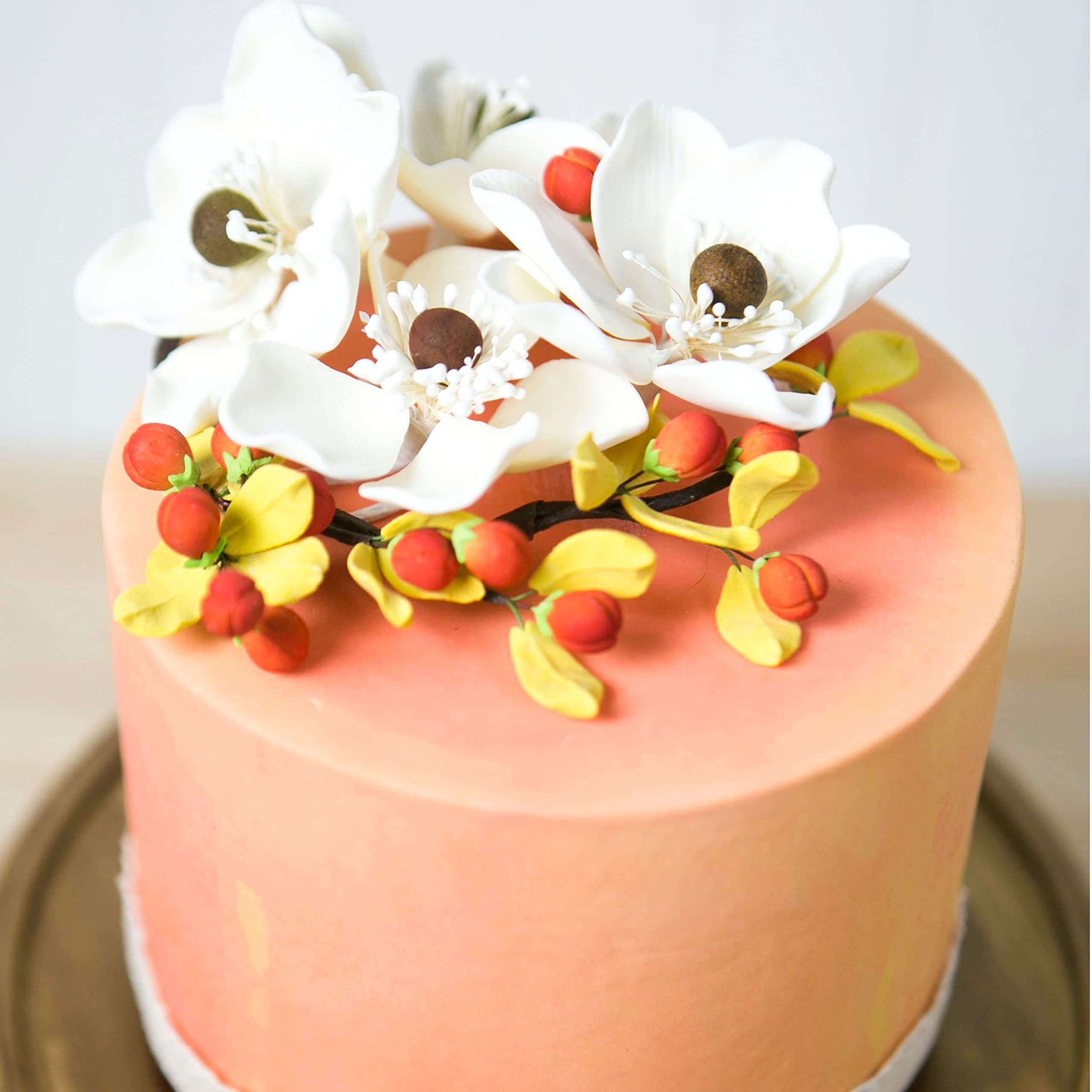 Global Sugar Art Sugar White and Brown Anemone by Chef Alan Tetreault, 4 Count