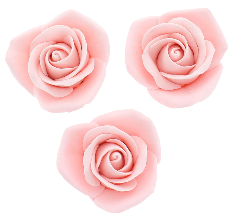 Peace Rose Sugar Flowers for Cake Decorating, by Global Sugar Art, Medium, Pink