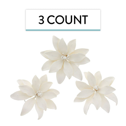 White Tranquil Water Flowers, 3 Count
