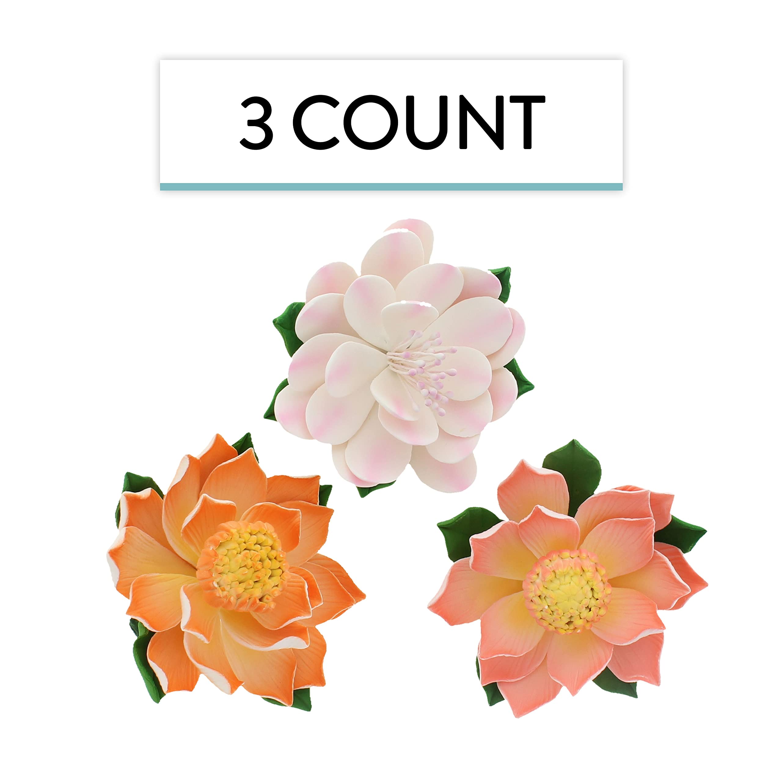 Protea Sugar Cake Flowers by Global Sugar Art, Assortment, 3 Count